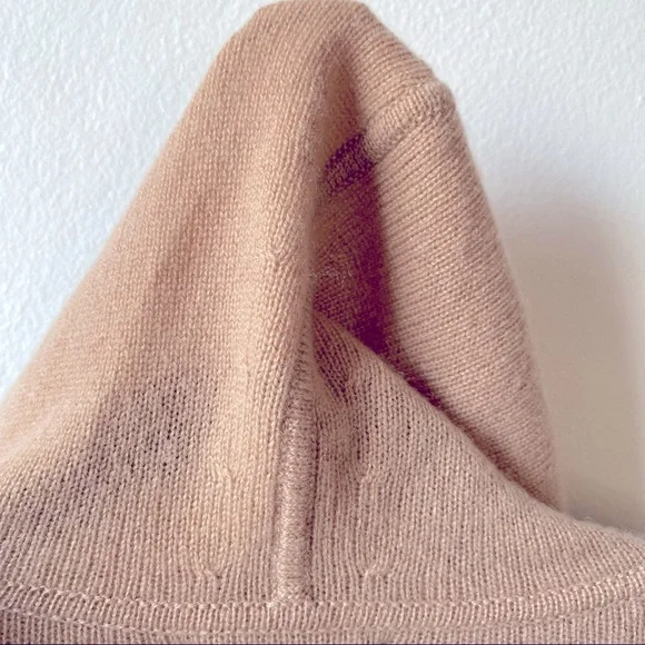 NAADAM CASHMERE DRAWSTRING HOODIE COZY NEUTRAL LOUNGE MINIMALIST Camel Tan M - Picture 4 of 5